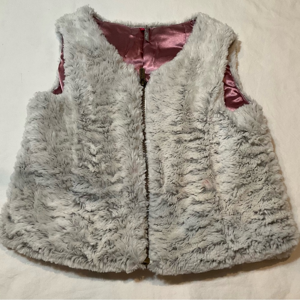 Orchestra Faux Fur Vest with Mauve Lining